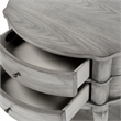 Bowery Hill Transitional Wood Oval Side Table in Gray Finish
