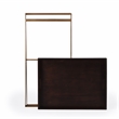 Bowery Hill Transitional Brown Mango Wood and Gold Cross Legs Tray Table