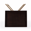 Bowery Hill Transitional Brown Mango Wood and Gold Cross Legs Tray Table