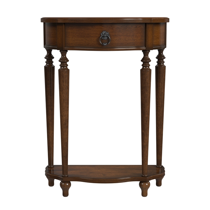 Bowery Hill Traditional Wood Antique Cherry Console Table with Storage