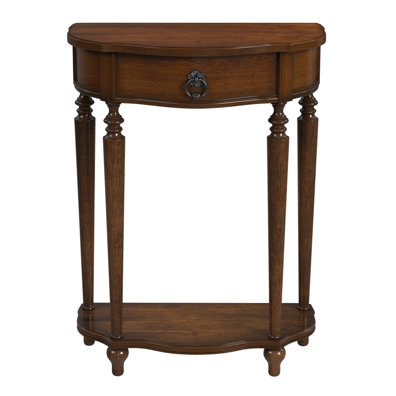 Bowery Hill Traditional Wood Antique Cherry Console Table with Storage