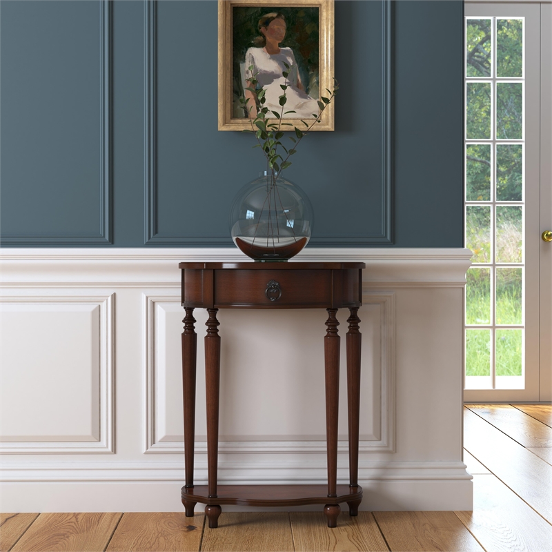 Bowery Hill Traditional Wood Antique Cherry Console Table with Storage