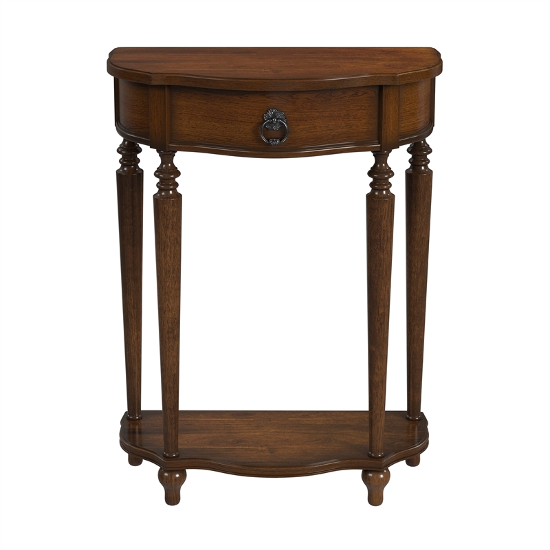 Bowery Hill Traditional Wood Antique Cherry Console Table with Storage