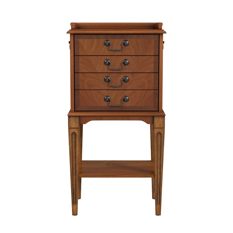 Bowery Hill Traditional styled Wood 4-Drawer Brown Finish Chest