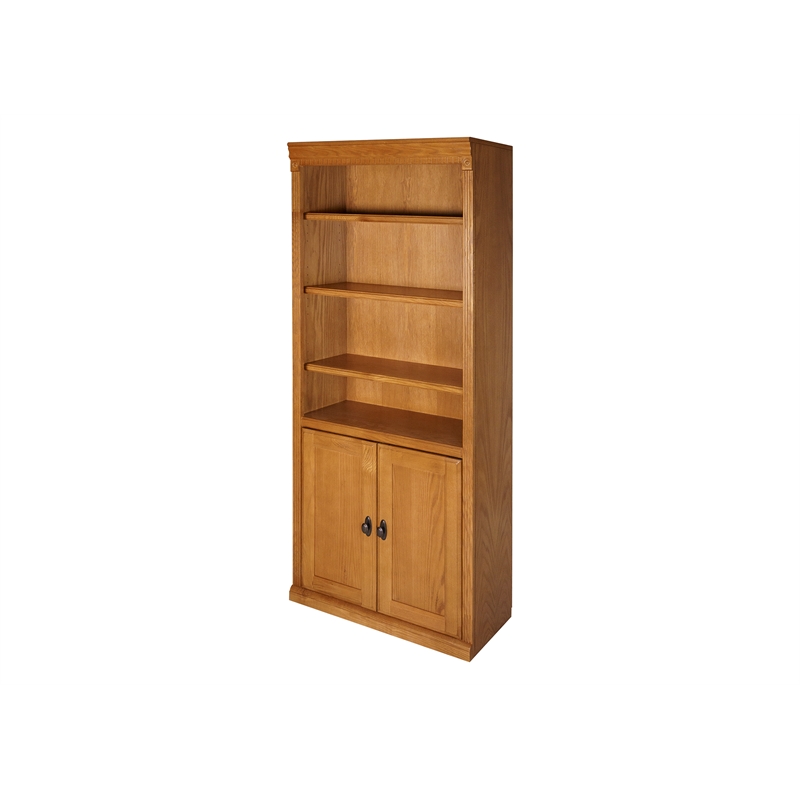 Bowery Hill Wood Brown Bookcase Rectangular Distressed 72