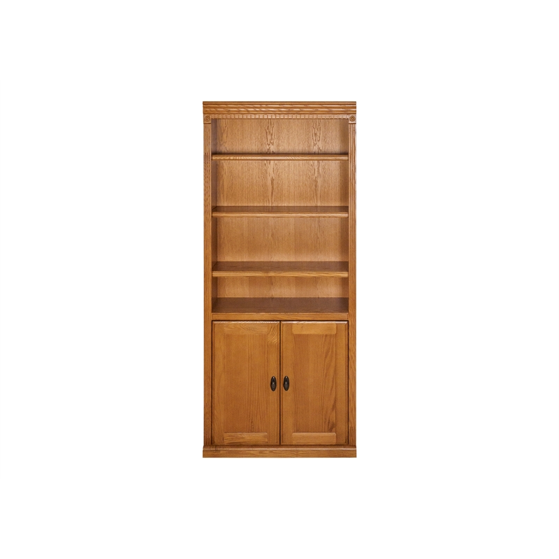 Bowery Hill Wood Brown Bookcase Rectangular Distressed 72