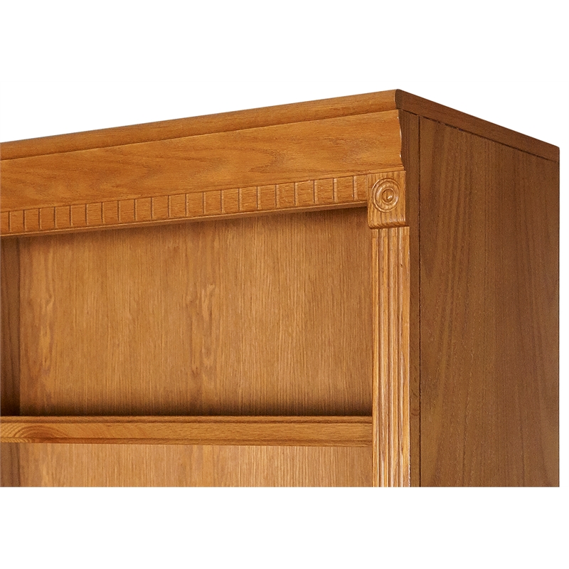 Bowery Hill Wood Brown Bookcase Rectangular Distressed 72