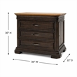 Bowery Hill Wood Brown Filing Cabinet Rectangular Solid Wood Plank Top 36