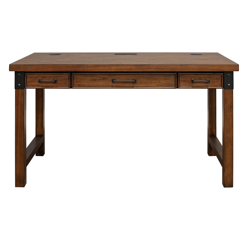 Bowery Hill Wood Brown Writing Desk Rectangular Finished 55