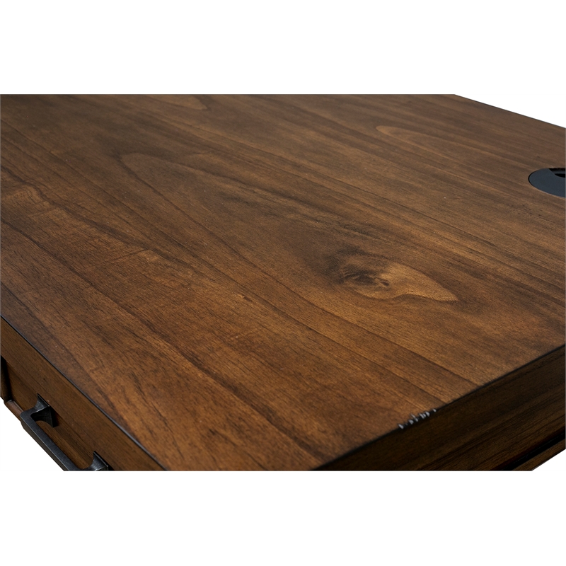 Bowery Hill Wood Brown Writing Desk Rectangular Finished 55