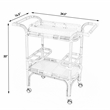 Bowery Hill Transitional Selena Rattan Bar Cart in Blue and White