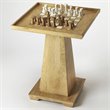 Bowery Hill Modern Solid Mango Wood Chess Table in Natural Finish
