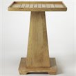 Bowery Hill Modern Solid Mango Wood Chess Table in Natural Finish