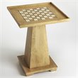 Bowery Hill Modern Solid Mango Wood Chess Table in Natural Finish