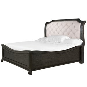 Bowery Hill Wood Pine Traditional California King Sleigh Bed
