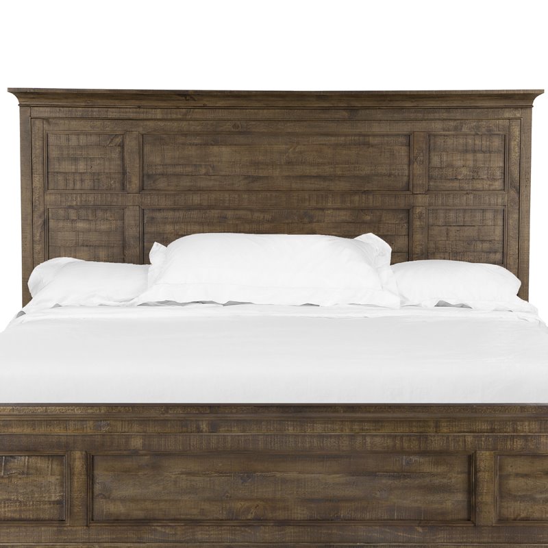 Bowery Hill Wood Traditional Toasted Nutmeg Queen Panel Headboard