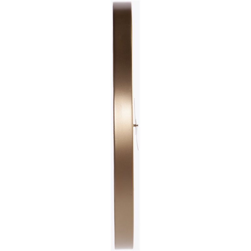 Bowery Hill Modern Engineered Wood Round Gold Frame Wall Clock