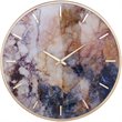 Bowery Hill Modern Engineered Wood Round Gold Frame Wall Clock