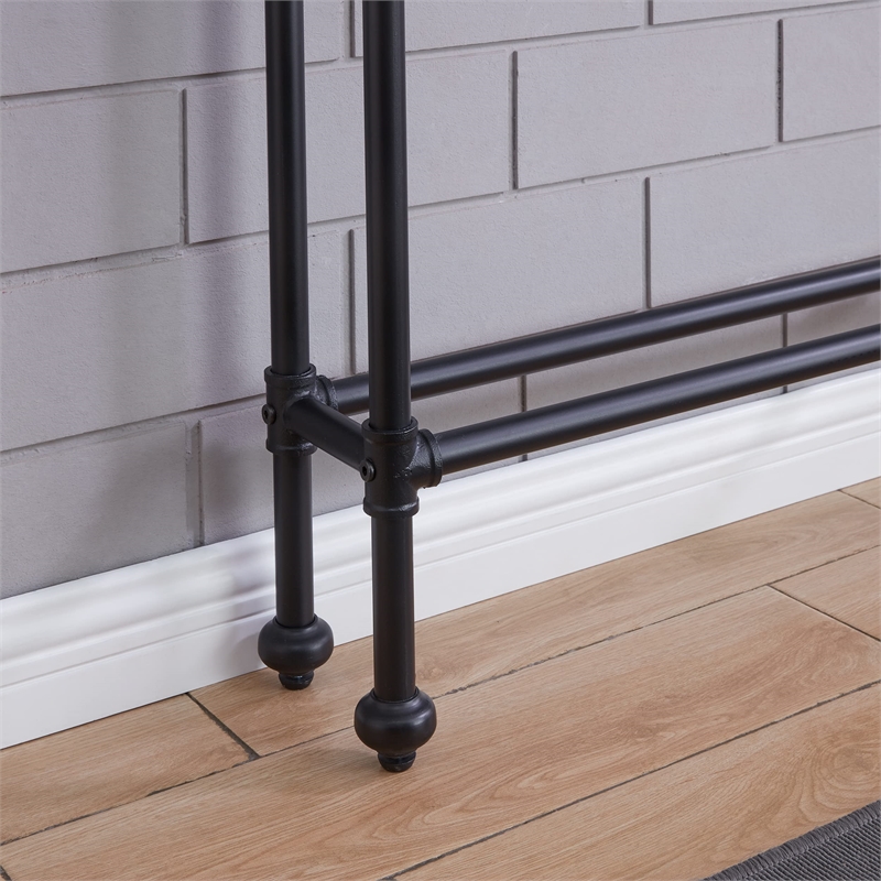 Bowery Hill Modern Console Table in Matte Black-Espresso Finish
