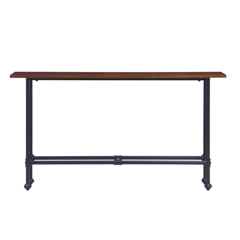 Bowery Hill Modern Console Table in Matte Black-Espresso Finish