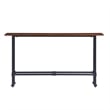 Bowery Hill Modern Console Table in Matte Black-Espresso Finish