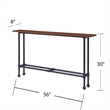 Bowery Hill Modern Console Table in Matte Black-Espresso Finish