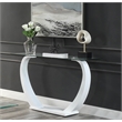 Bowery Hill Contemporary Glass Sofa Console Table with White Base