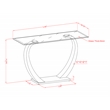 Bowery Hill Contemporary Glass Sofa Console Table with White Base