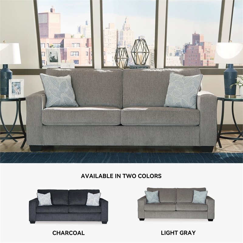 Bowery Hill Modern / Contemporary Fabric Sofa in Gray Finish