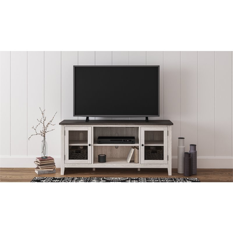Bowery Hill Modern / Contemporary Glass White Finish 60