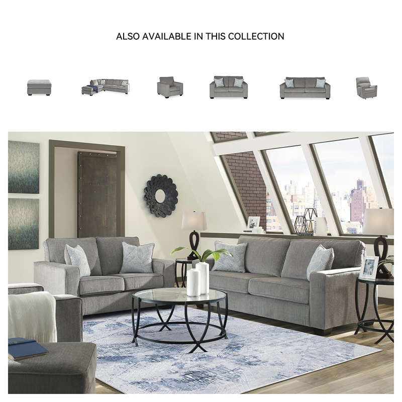 Bowery Hill Modern / Contemporary Fabric Gray Finish Ottoman