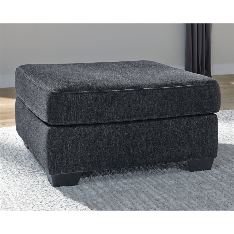 Bowery Hill Contemporary Fabric Gray Oversized Accent Ottoman