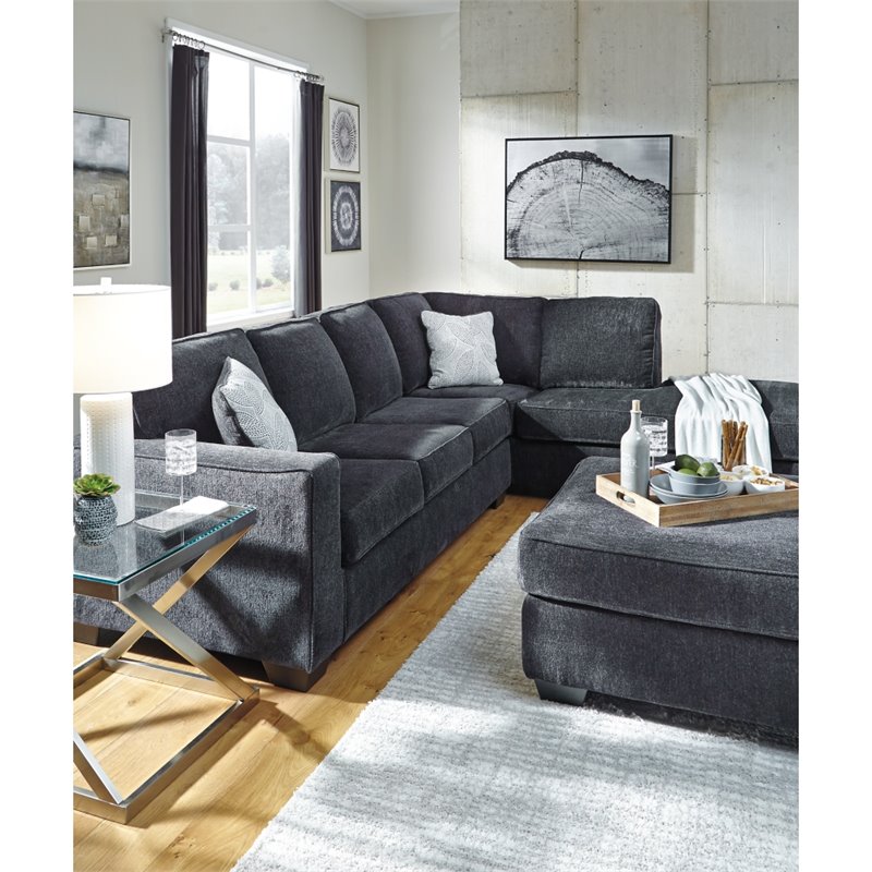 Bowery Hill Contemporary Fabric Gray Oversized Accent Ottoman