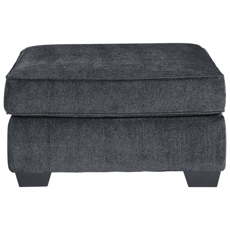 Bowery Hill Contemporary Fabric Gray Oversized Accent Ottoman