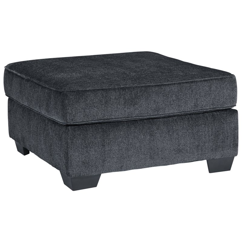 Bowery Hill Contemporary Fabric Gray Oversized Accent Ottoman