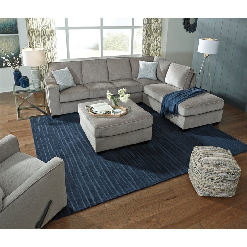 Bowery Hill Polyester Gray Ottoman Square 36
