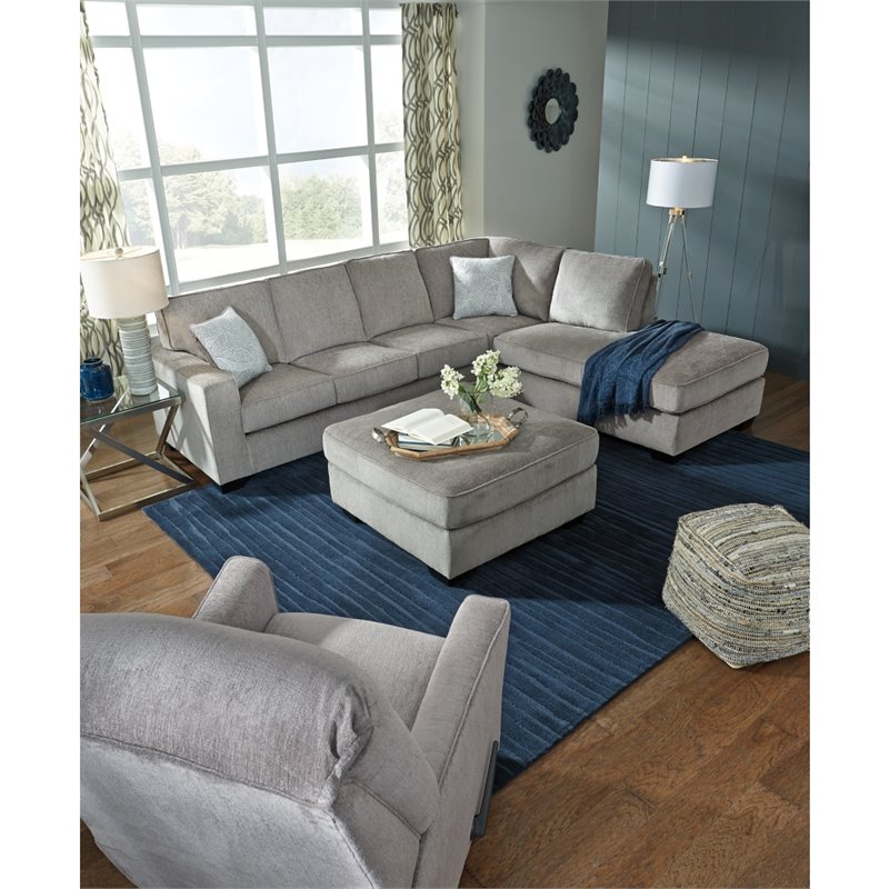 Bowery Hill Polyester Gray Ottoman Square 36