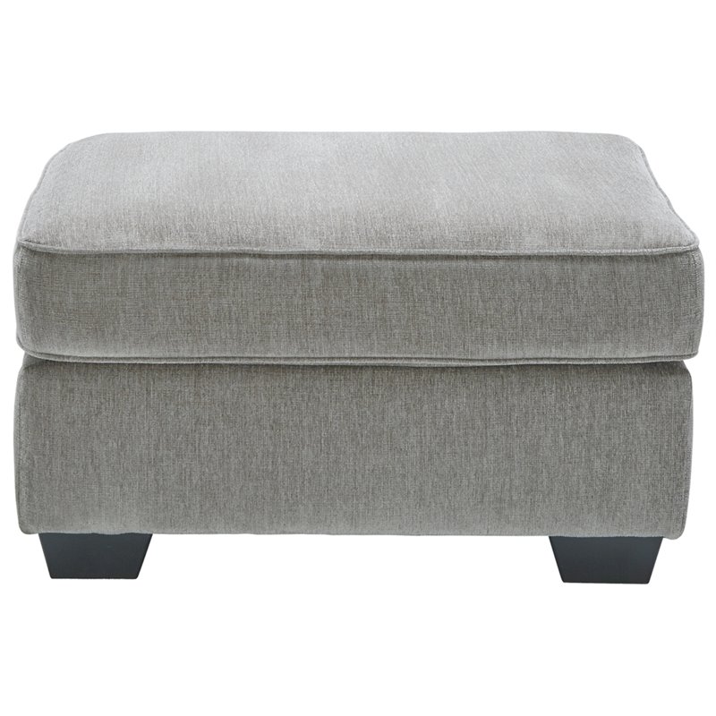 Bowery Hill Polyester Gray Ottoman Square 36