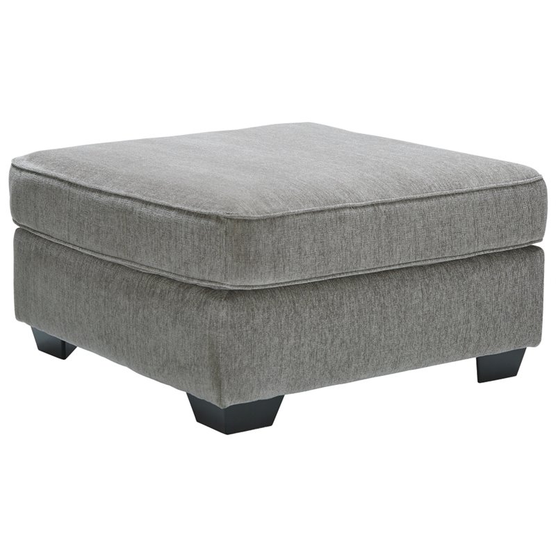 Bowery Hill Polyester Gray Ottoman Square 36
