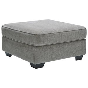 Bowery Hill Polyester Gray Ottoman Square 36&quotx36&quotx20&quot Unassembled