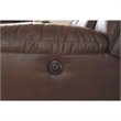 Bowery Hill Faux Leather Chocolate Reclining Sofa Rectangular Power Control 93