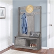 Bowery Hill Transitional Hall Tree and Shoe Bench in Gray Finish