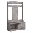 Bowery Hill Transitional Hall Tree and Shoe Bench in Gray Finish