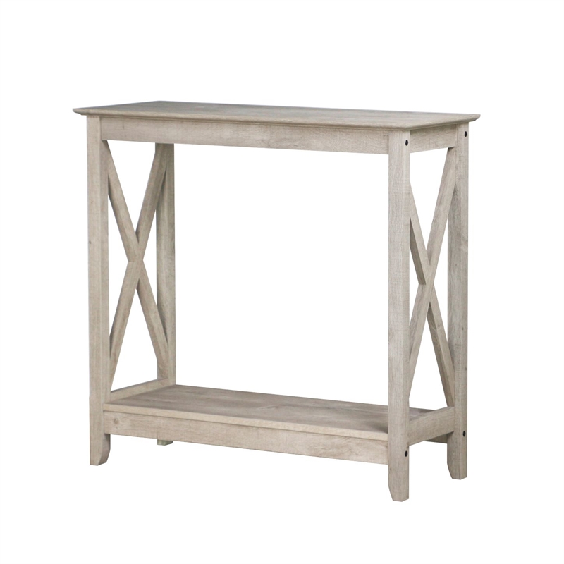 Bowery Hill Modern Farmhouse Console Table in Washed Gray Finish