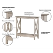 Bowery Hill Modern Farmhouse Console Table in Washed Gray Finish