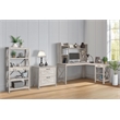 Bowery Hill Engineered Wood Four-Shelf Bookcase in Washed Gray