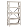 Bowery Hill Engineered Wood Four-Shelf Bookcase in Washed Gray