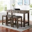 Bowery Hill 4-Piece Light Walnut Wood Counter Height Dining Set