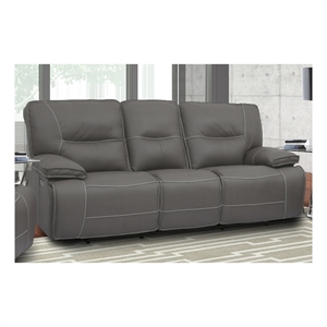 Bowery Hill Contemporary 88&quotW Fabric Power Sofa in Haze Gray