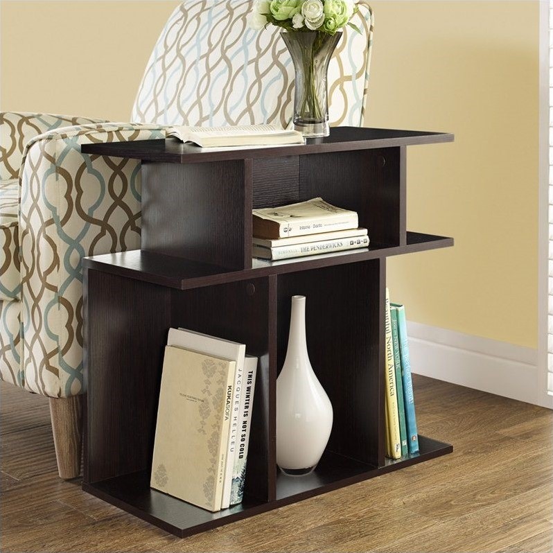 Bowery Hill Accent Table Side End Nightstand Lamp Living Room Laminate Brown